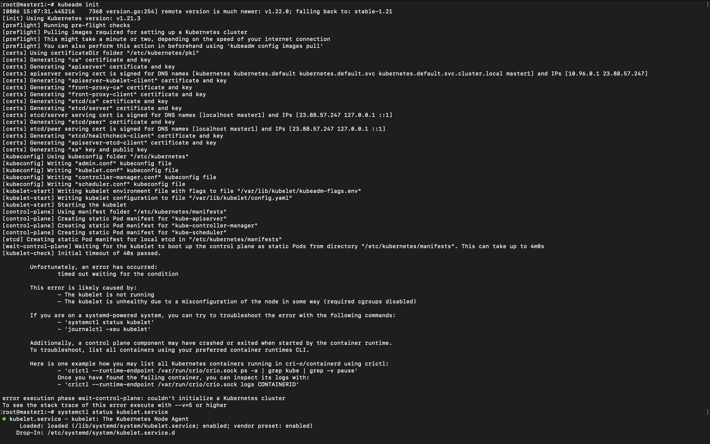 Hi everyone, I was trying to setup a cluster with CRIO as