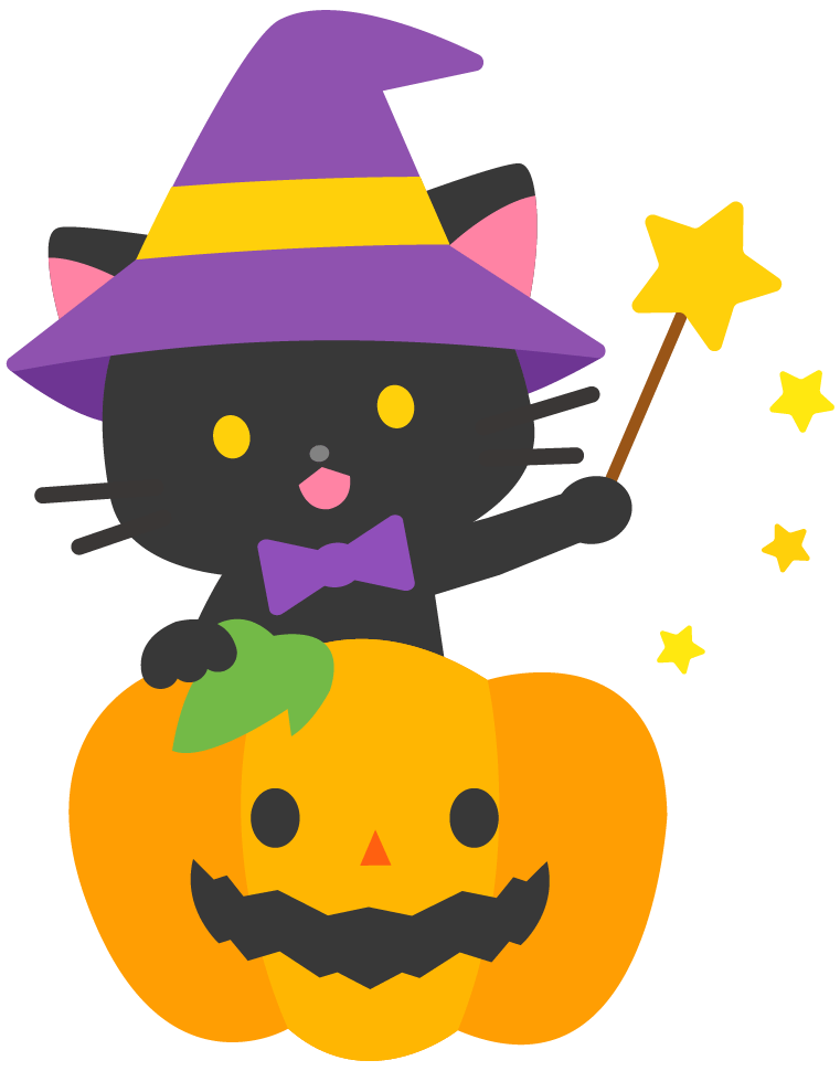 ポップでかわいいハロウィンイラスト・ロゴのセット素材 背景透過・白背景・ベクターのイラスト素材 [24469989] - Pixta ハロウィンの猫のかわいいイラスト