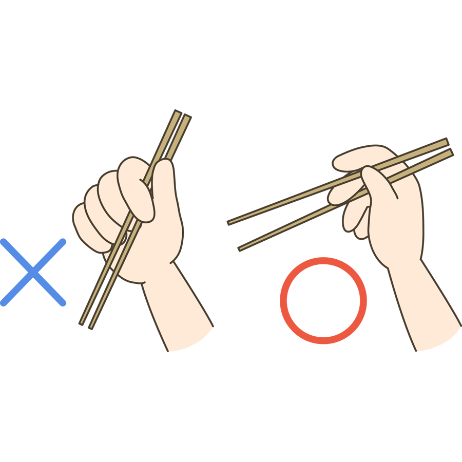 箸の正しい持ち方 イラスト素材 [ 6524659 ] - フォトライブラリー Photolibrary お箸の正しい持ち方のイラスト画像素材（無料 フリー）