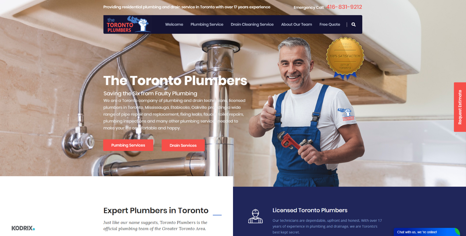 The Toronto Plumbers Kodrix Web Agency