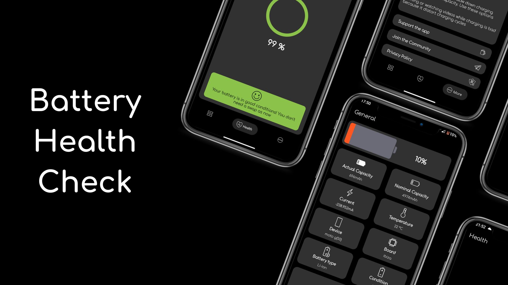 Battery Health Check, a simple battery monitor app Koded Apps