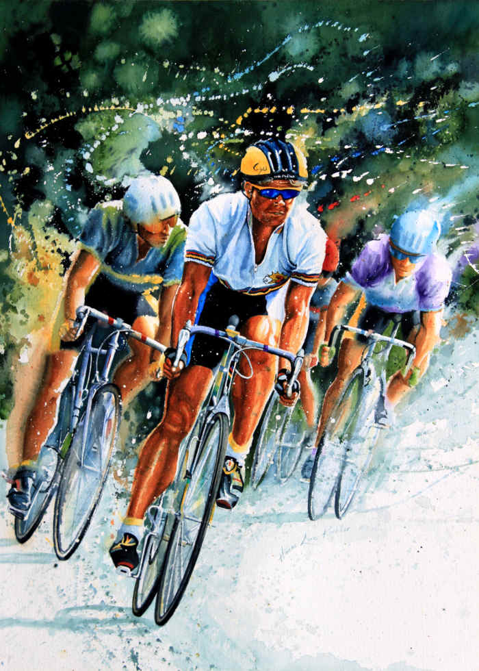 Tour de France Cycling Painting By Hanne Lore Koehler