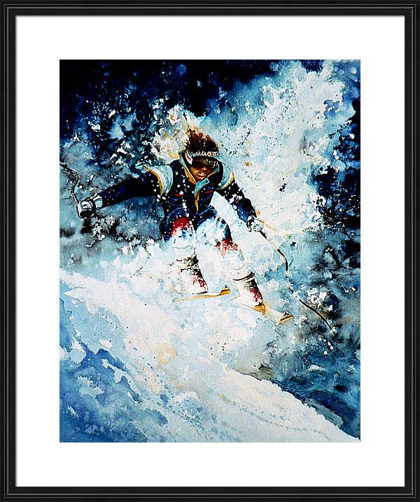 Downhill Skiing painting Alpine Skiing Action Art