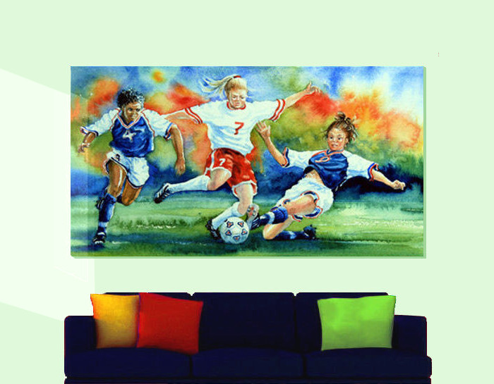 American Womens Soccer Mural Girls Room Decor