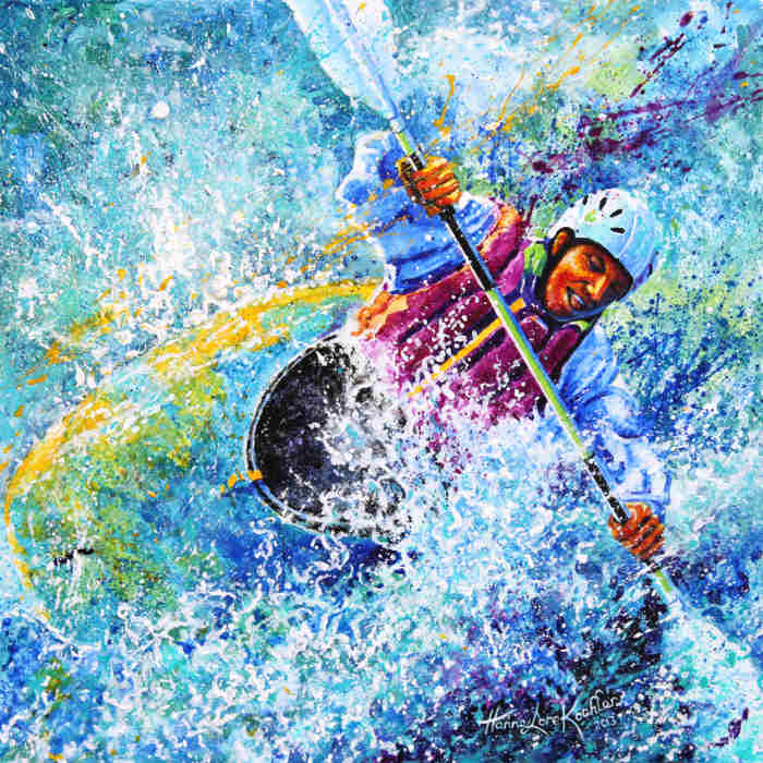 White Water Kayak Canada Summer Games Art