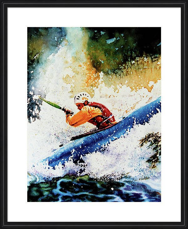 Whitewater Kayak Painting Wild River Kayaking Art