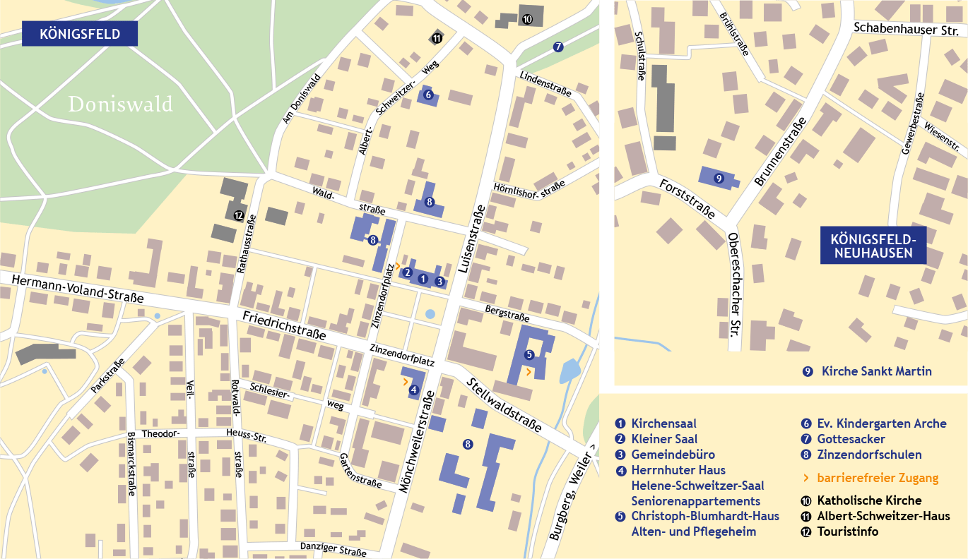 Königsfeld Schwarzwald Karte Barrierefreie Zugänge Evangelisch in Königsfeld