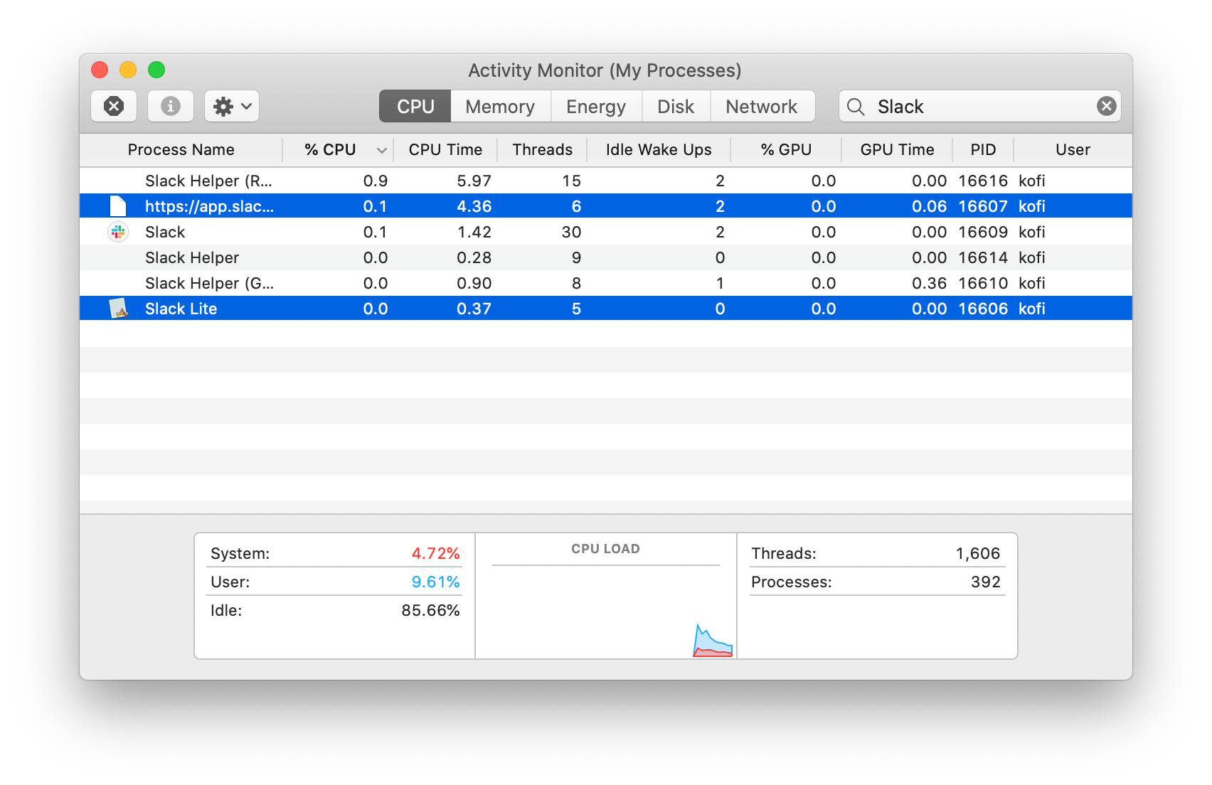 Creating a Slack app that uses fewer resources