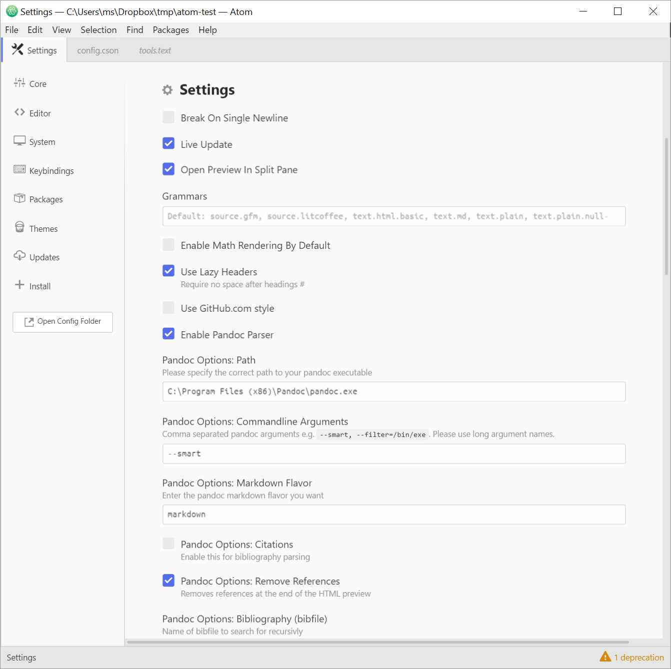 Atom Als Markdown Pandoc Editor Kofler Info