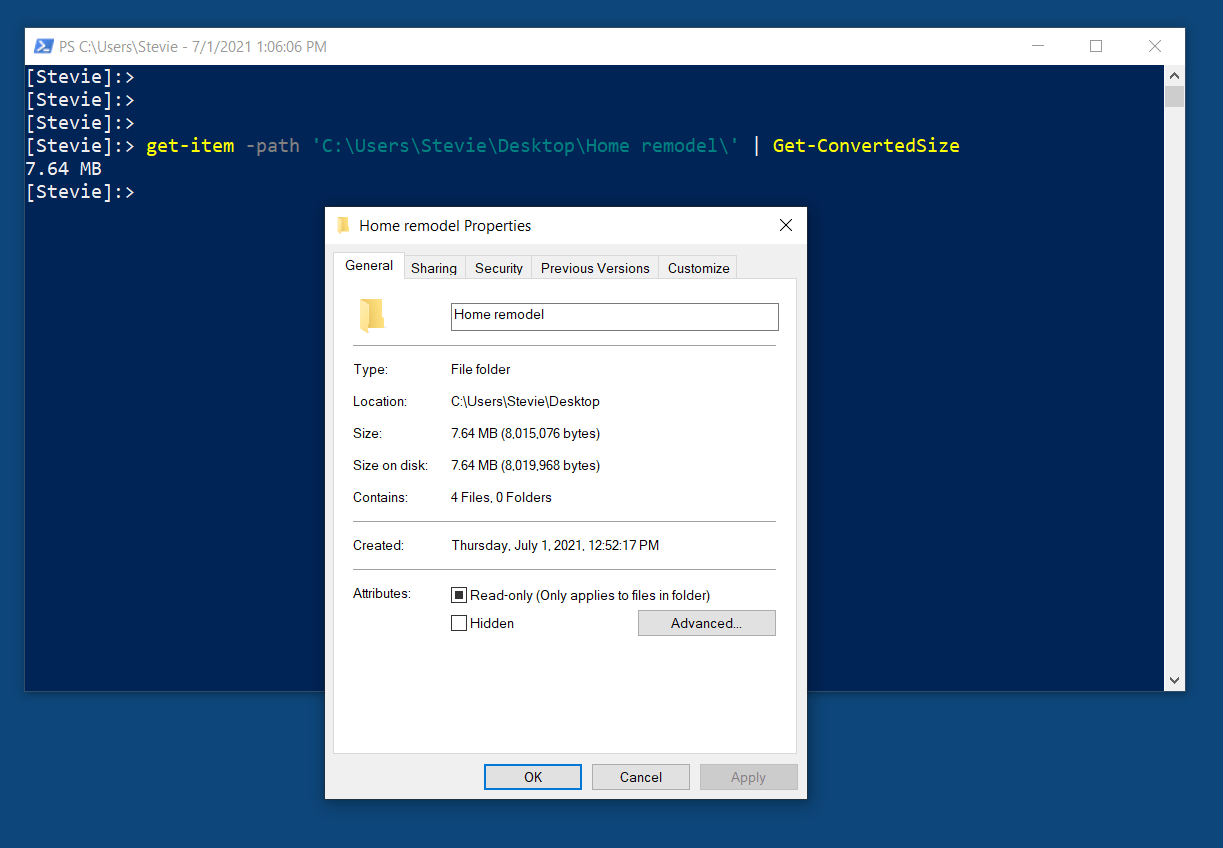 PowerShell Script Rename Multiple Files and Readable File/Folder Sizes