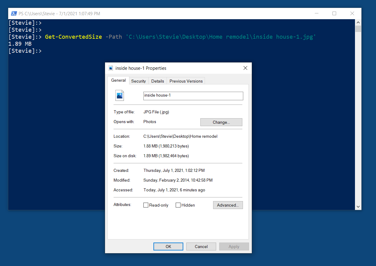 PowerShell Script Rename Multiple Files and Readable File/Folder Sizes