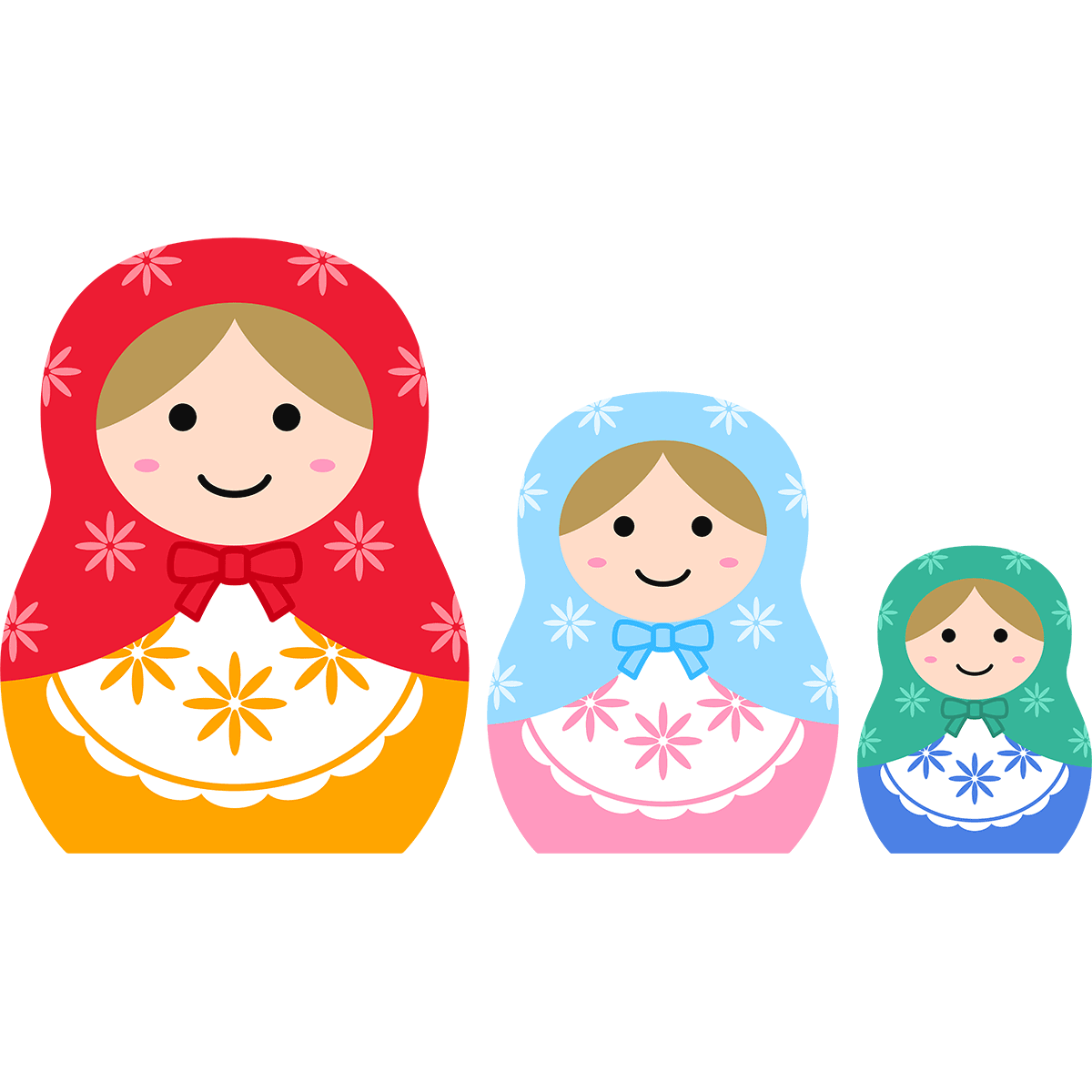 手描きイラスト素材 マトリョーシカ ロシア人形 ロシア 人形 [145204706] - イメージマート マトリョーシカ | 無料イラスト＆かわいいフリー素材集 ねこ画伯コハクちゃん