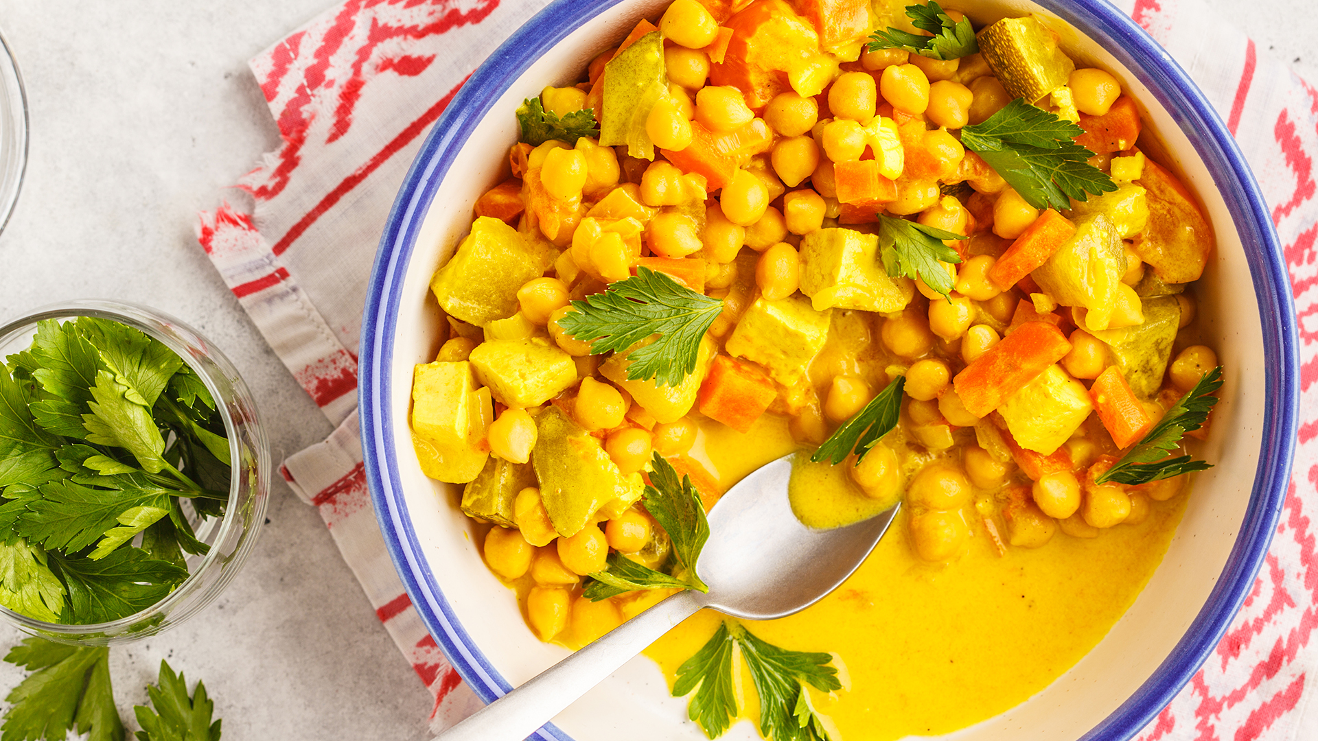 Tofu and Chickpea Coconut Moilee Recipe Kohinoor