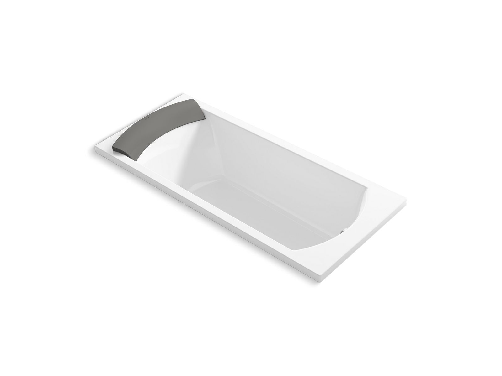 K1707T580 Ove® 1.7m Dropin Acrylic Bath with Grey Bath Pillow Studio KOHLER®