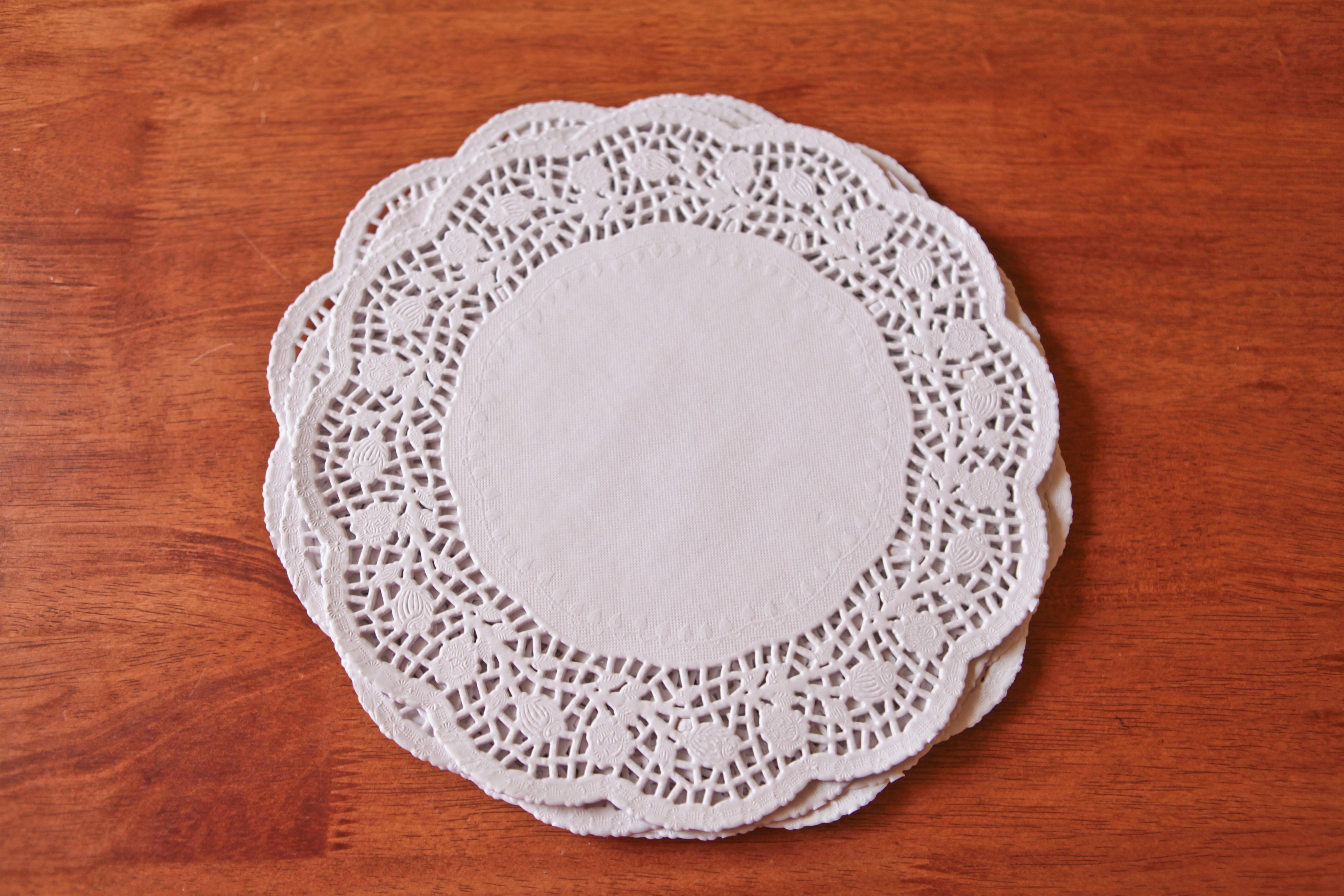 DIY doily pinwheels