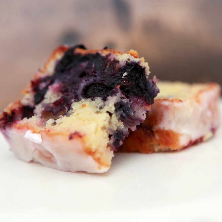 lemon blueberry cake with lemon glaze