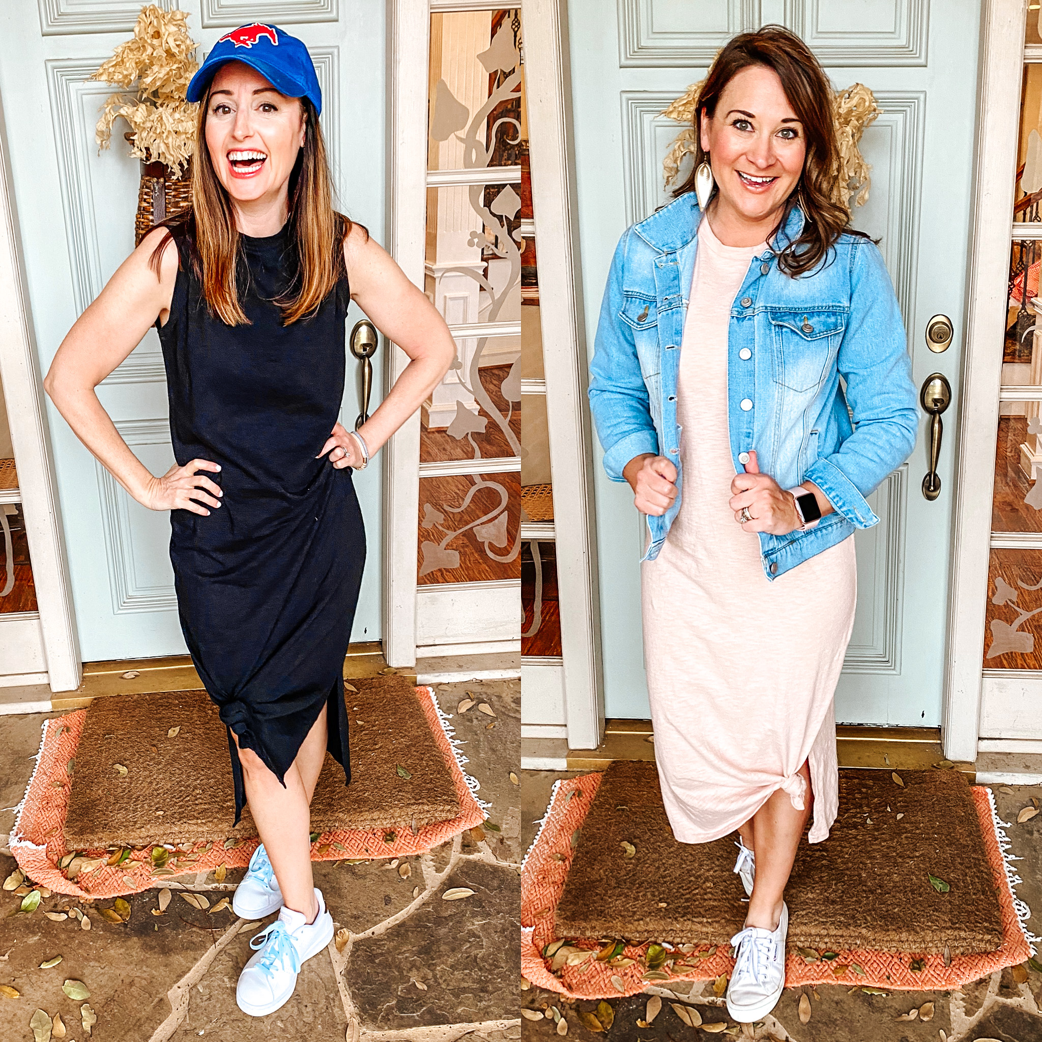 white sneakers with dresses trend