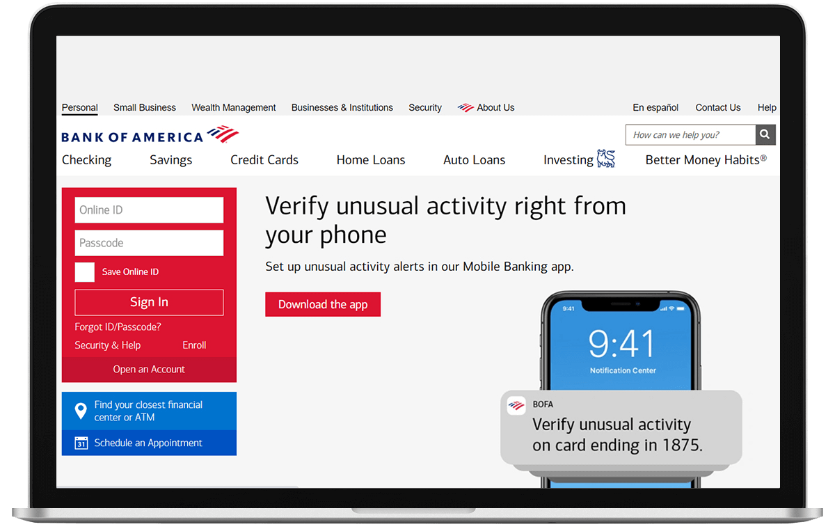 Bank of America How to transfer money,pay bills and lock and unlocked