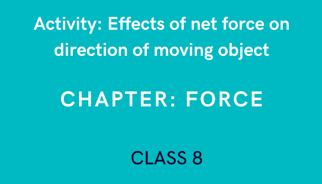Effects of net force on direction of moving object in Force Class 8