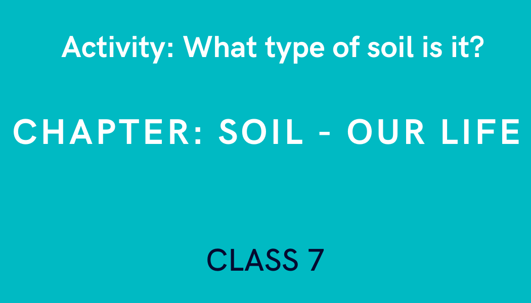 What type of soil is it? in Soil Our Life Class 7 Science Experiment