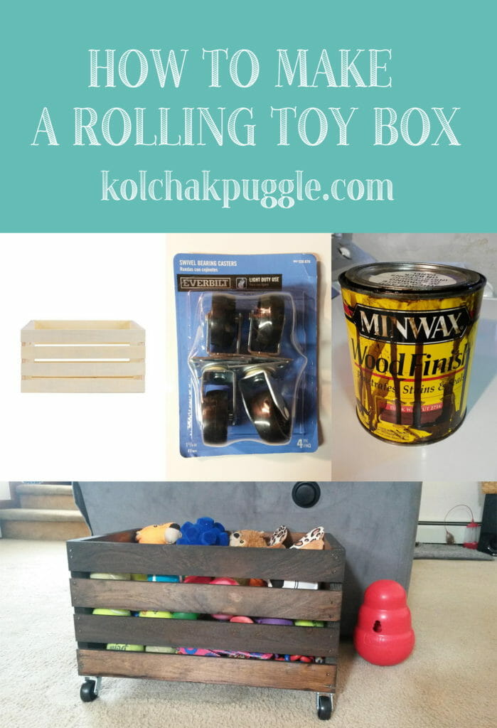 DIY Wood Crate Rolling Toy Box Kol's Notes