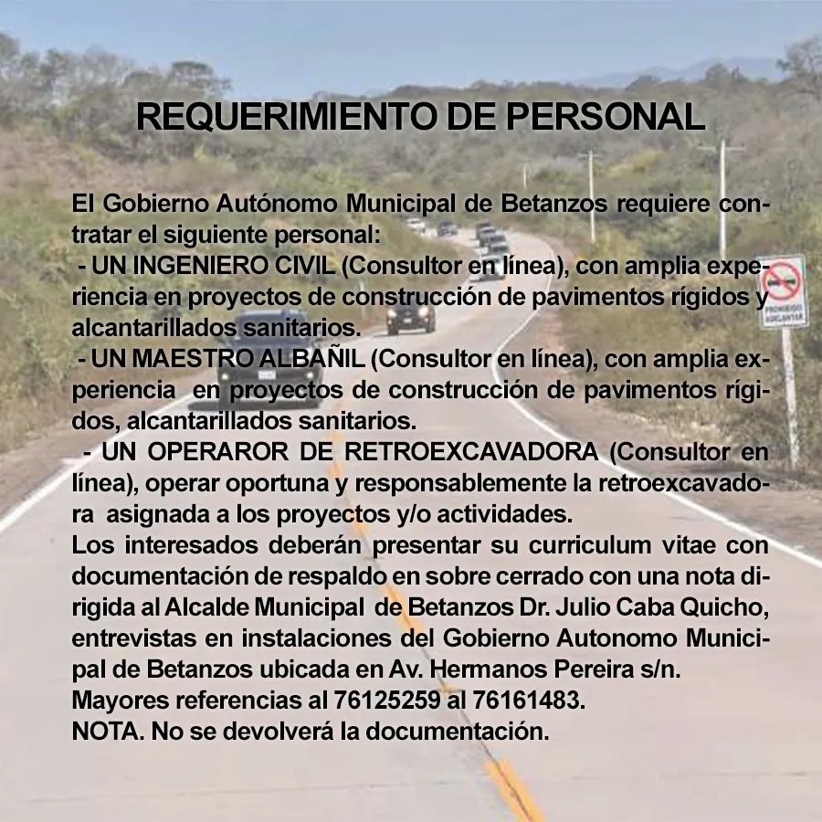 Requerimiento de Personal Radio Kollasuyo