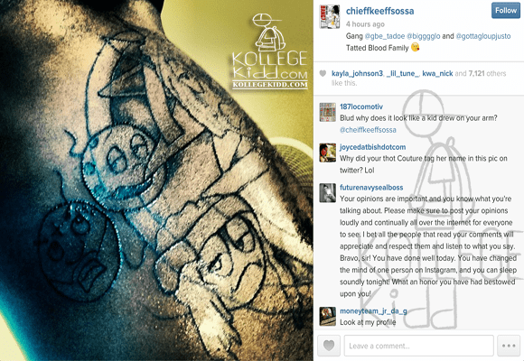 Capo Gets Glo Gang Tattoo On Arm | Welcome To Kollegekidd.com 400_x_580_png