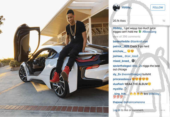 Lil Bibby Shows Off His New BMW i8 To
