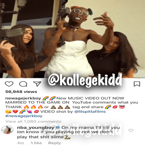 NBA Youngboy Threatens NewAge Jerkboy For Wearing A Wedding Dress In