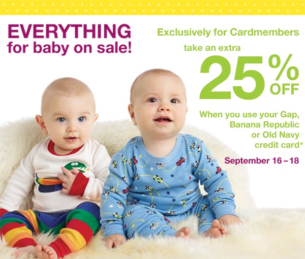 Gap Outlet Save 25 Off Baby Items When You Use Gap Credit Card