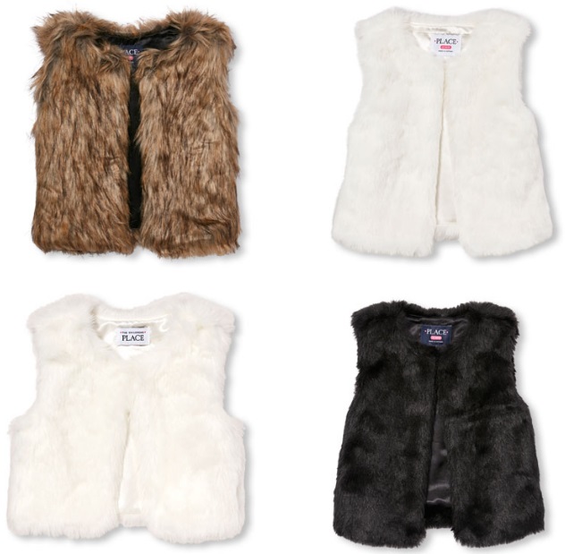 Children’s Place Girls FauxFur Vests Only 14.98 / Toddler Girls Faux