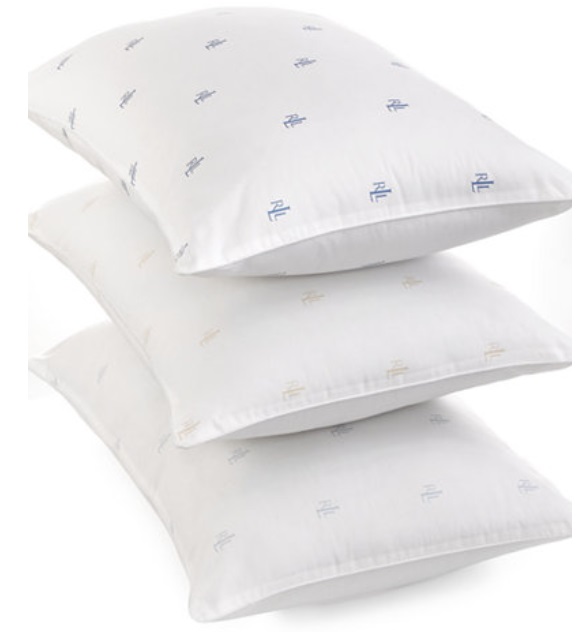 Macy's Lauren Ralph Lauren Logo Down Alternative Standard Pillow Only