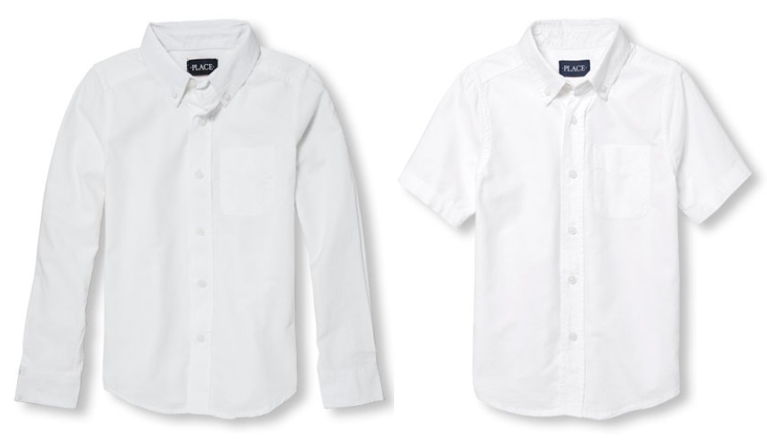 The Children’s Place Boys Long Sleeve White ButtonDown Shirt Only 7.