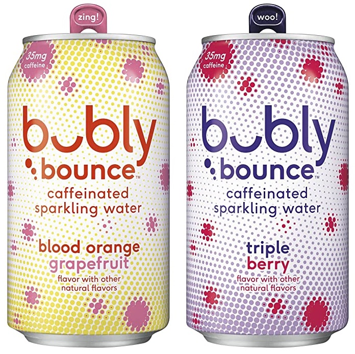 18Pk Bubly Bounce Caffeinated Sparkling Water, Blood Orange Grapefruit