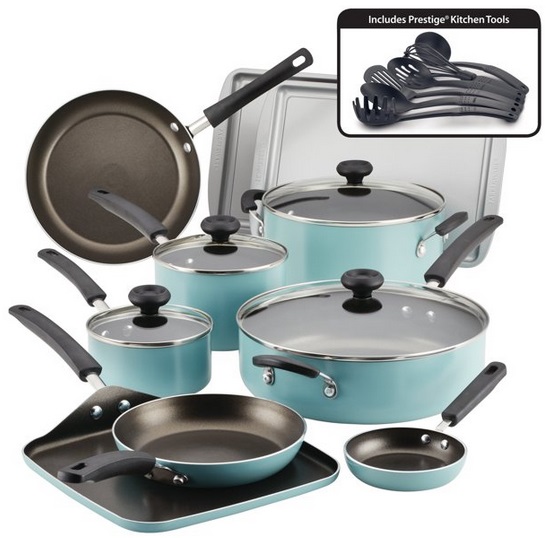 Farberware 20Piece Easy Clean Aluminum Nonstick Cookware Pots and Pans
