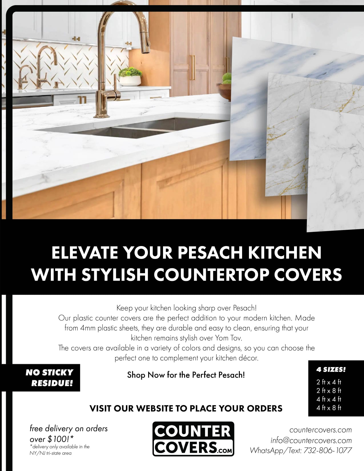 Elevate Your Pesach Kitchen with Stylish Countertop Covers! Options To