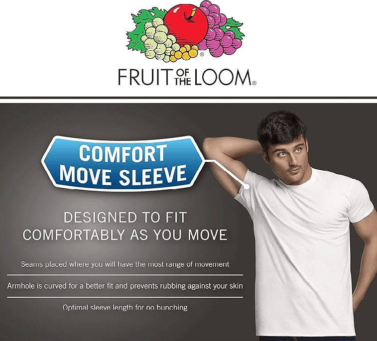 Fruit of the Loom Men's Lightweight Active Cotton Blend Undershirts, 8
