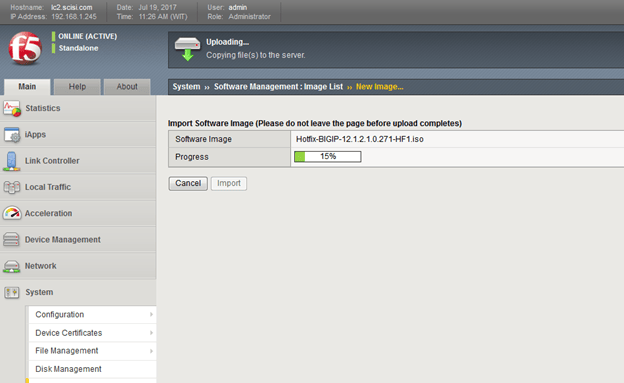 How to Upgrade Software BIGIP (from Version 11.5 to 12.1 ) konquerouter