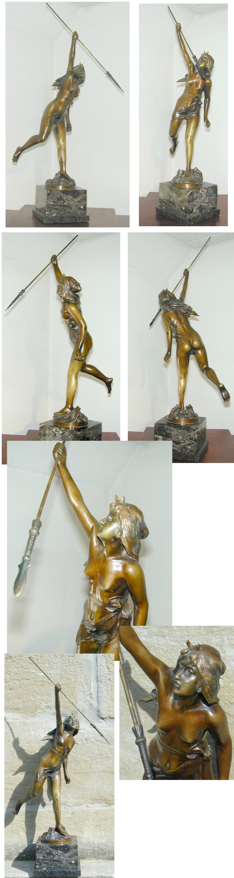 Jagdgottin Diana Luna Mit Speer Grosse Signierte Bronze Aus Dem Jugendstil Um 1900 Hohe 69cm Alte Originale Kunst Skulpturen Gemalde Mobiliar Finden Sie In Der Kunst Galerie Konrad In 74248 Ellhofen Bei Heilbronn Baden Wurttemberg Deutschland
