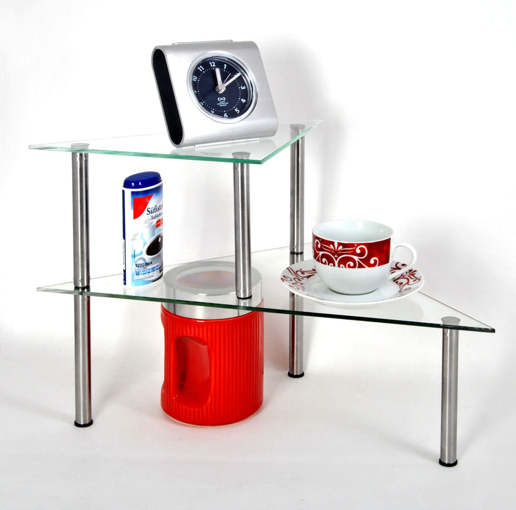 Étagère de Cuisine 2 X Tablettes en Verre Épice Armoire D