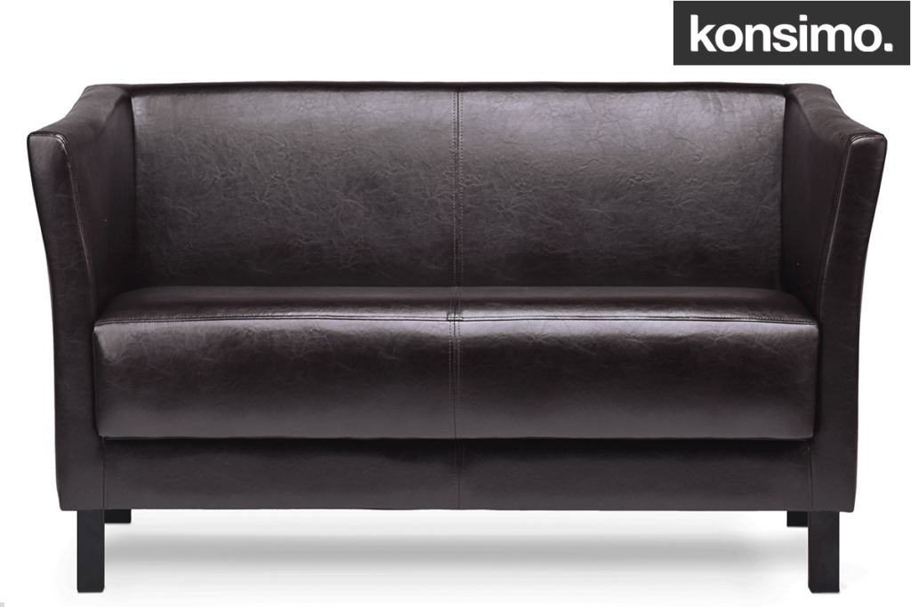 Sofa do poczekalni ekoskóra brązowa ESPECTO kolor ciemny brąz