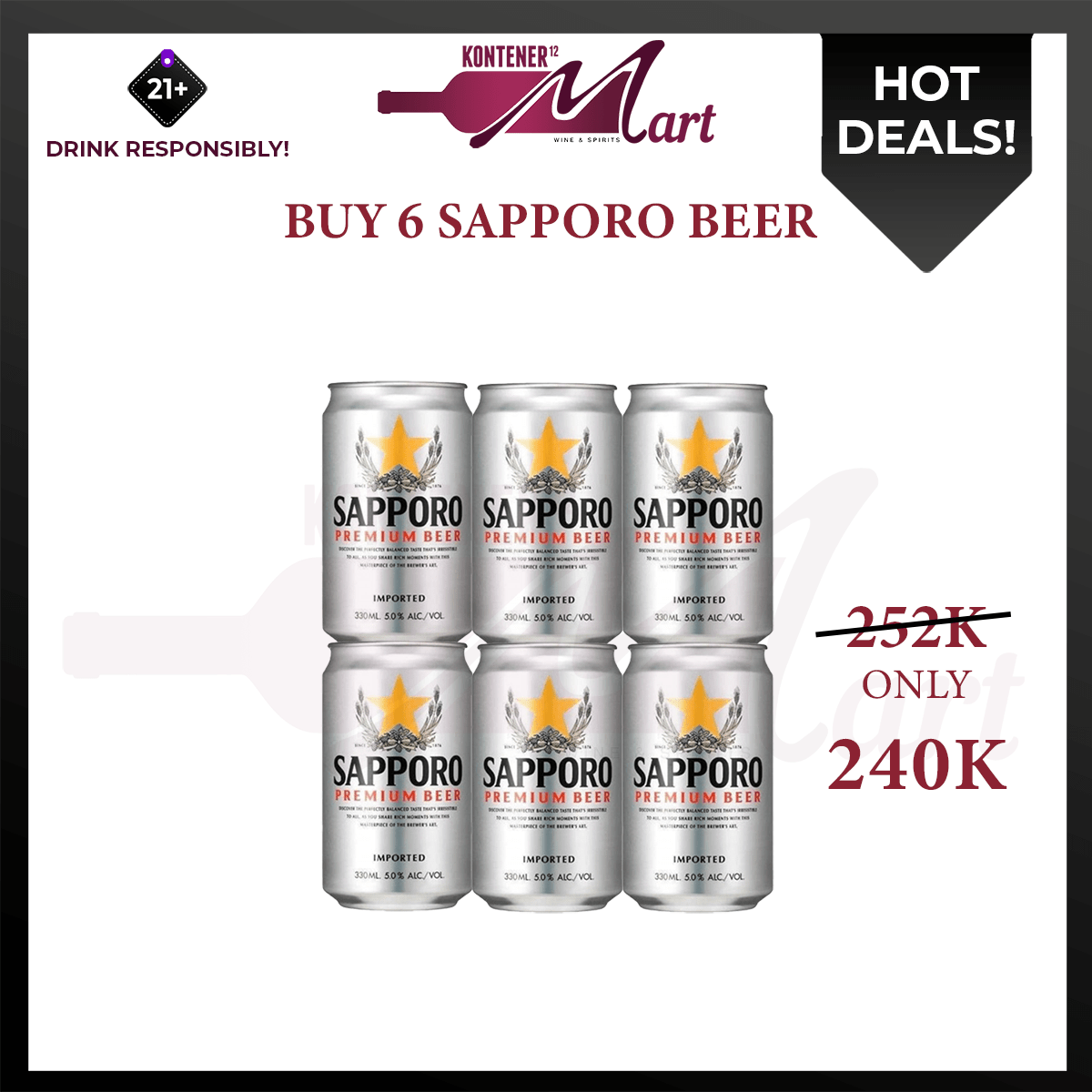 SAPPORO BEER CAN 330ML SPECIAL PRICE Kontenermart