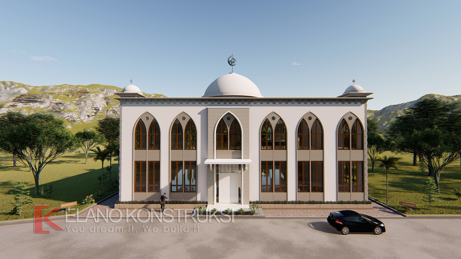 Desain Masjid dan Taman Pesantren Incen Jakarta Ukuran 30 X 23.5 M
