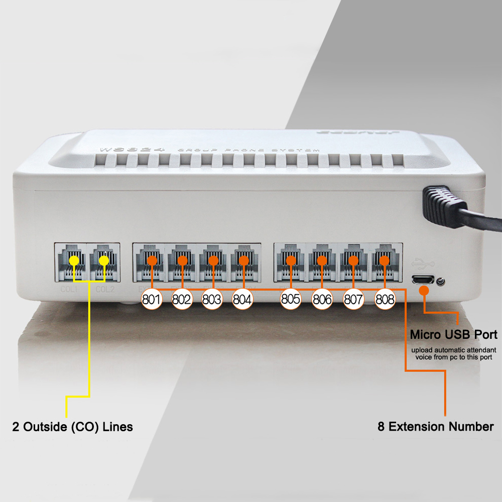 KOOKYE PBX Telephone Switch System Control Exchange 2 x 8 Extensions