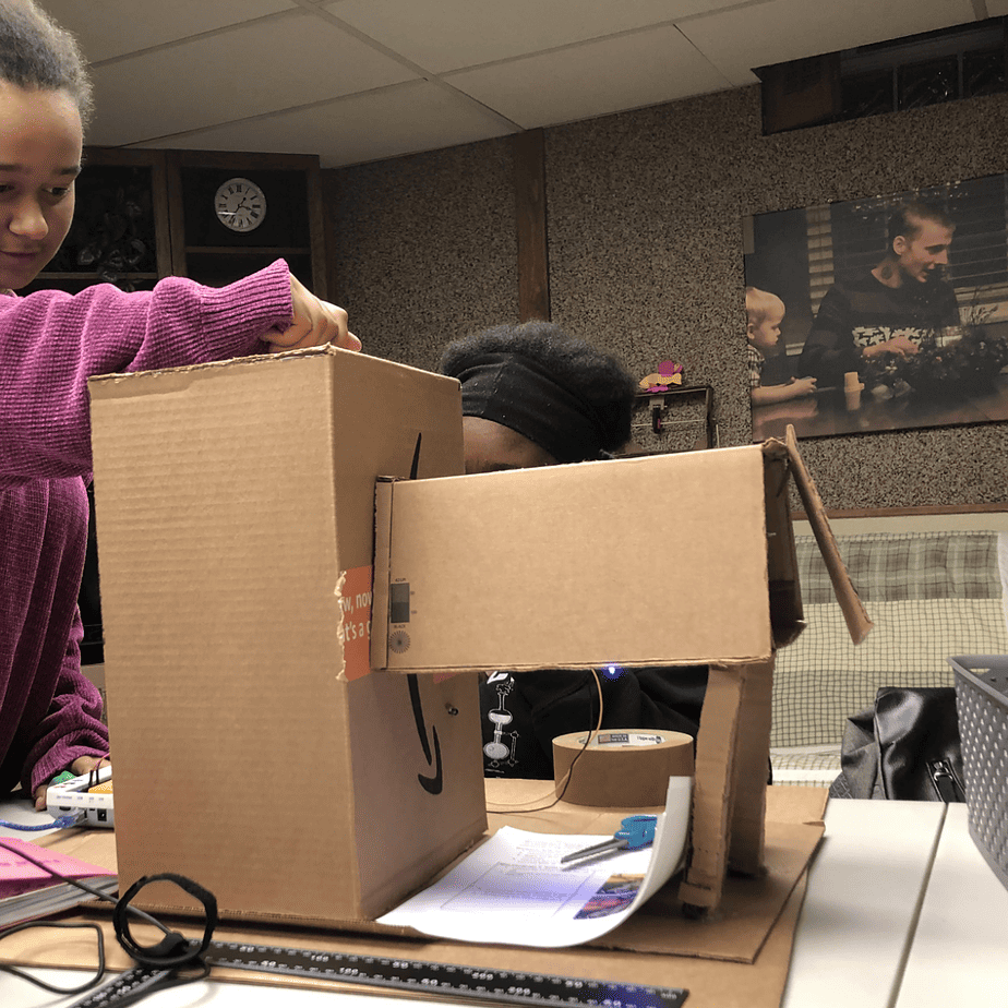 Cardboard Construction Zone at Sanger Library Kool Kat Science