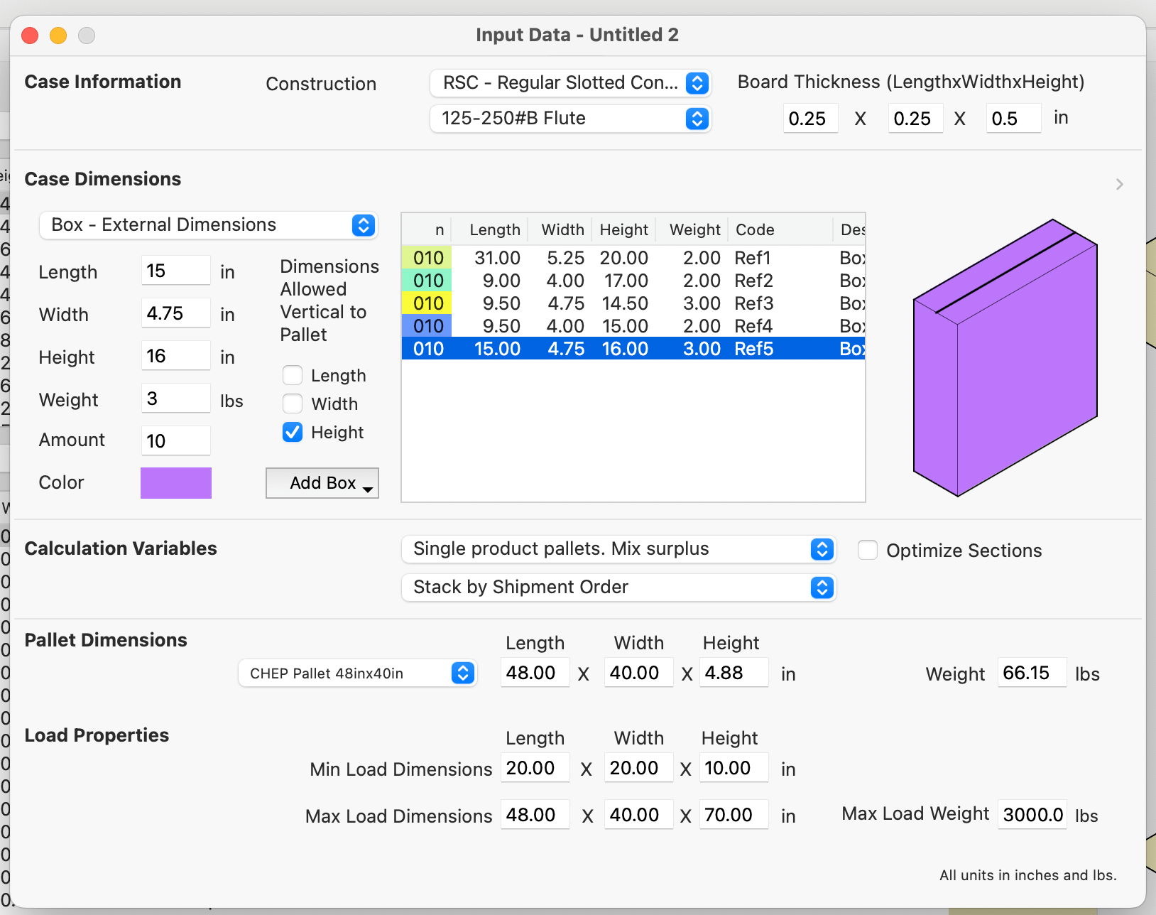 Quick Pallet Maker Examples Calculate Multiple Boxes on a Pallet