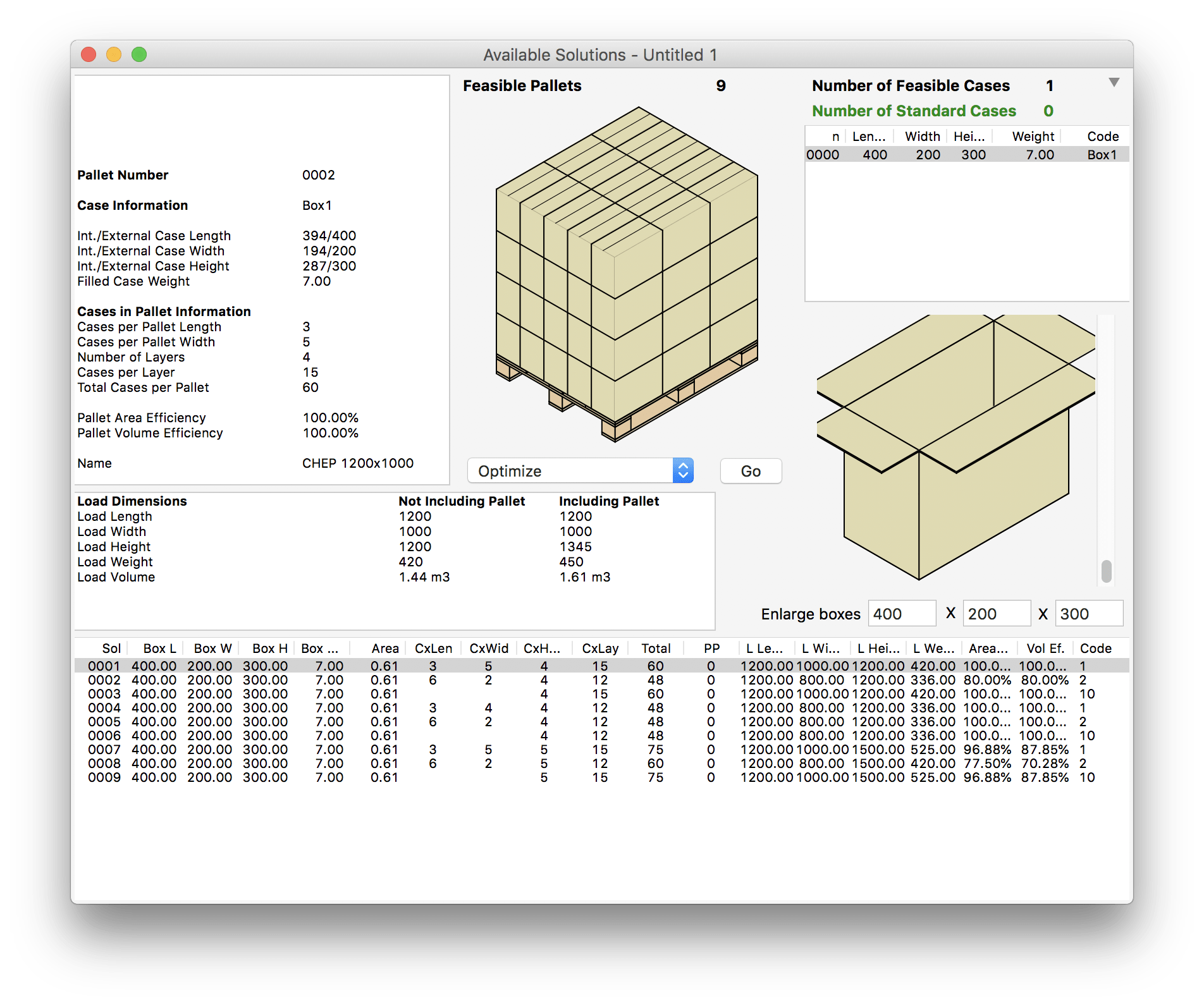 Quick Pallet Maker Example Calculate Boxes on Multiple Pallets at Once