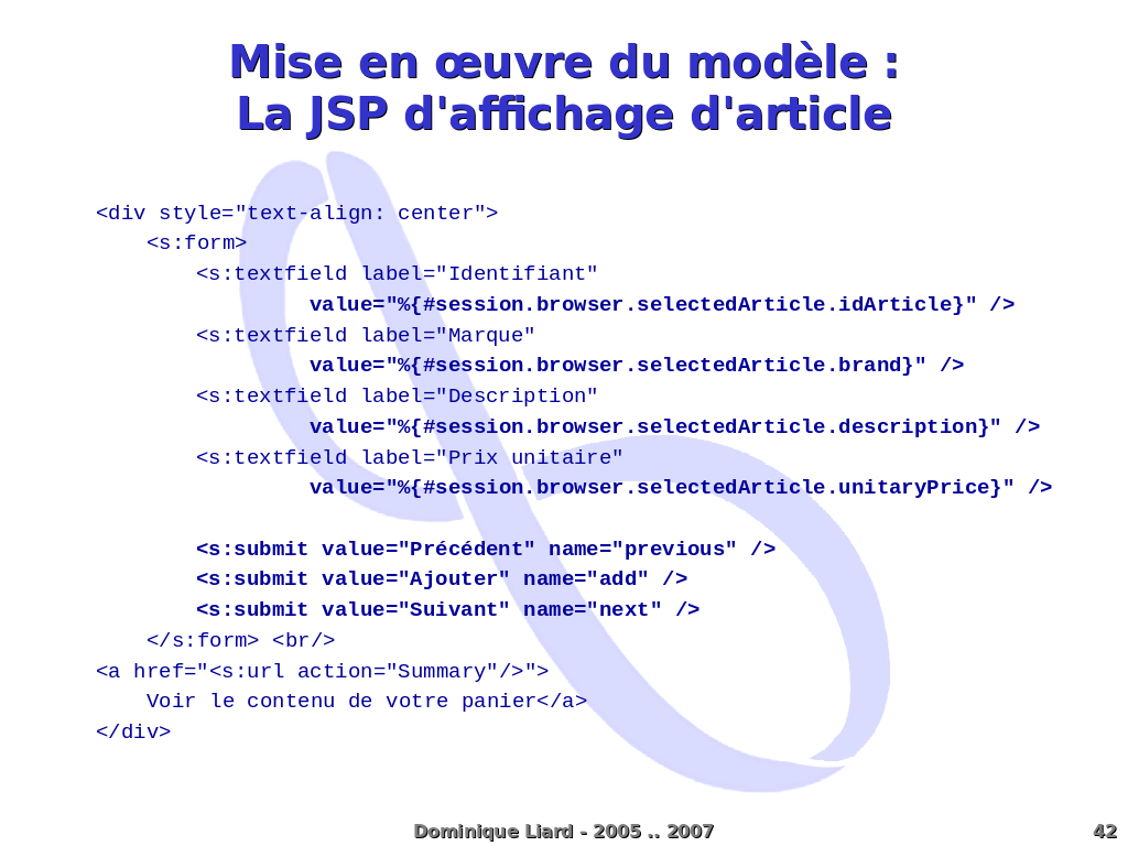 Le framework Struts 2 Mise en document.write('\u0153'); uvre du