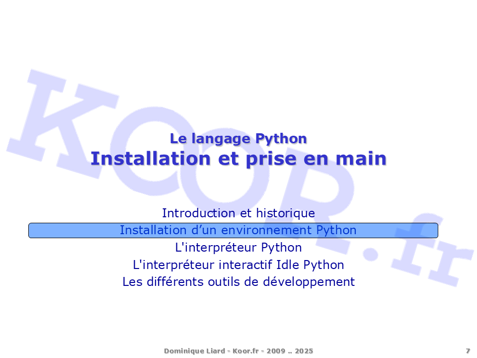 Le langage Python Installation et prise en main