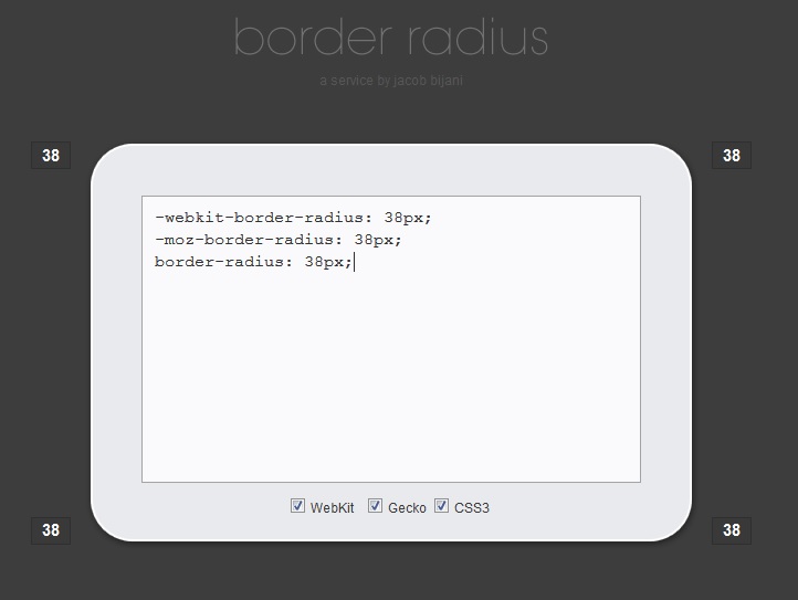Generador en linea de borderradius CSS3